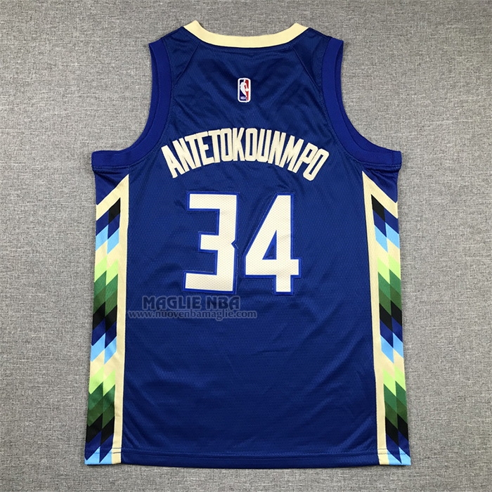 Maglia
 Giannis Antetokounmpo NO 34 Bambino
 Milwaukee Bucks Citta
 2022-23 Blu

